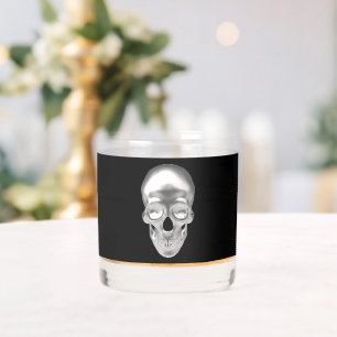Totenkopf, Schädel silber 3D-Optik - Whiskey Glass
