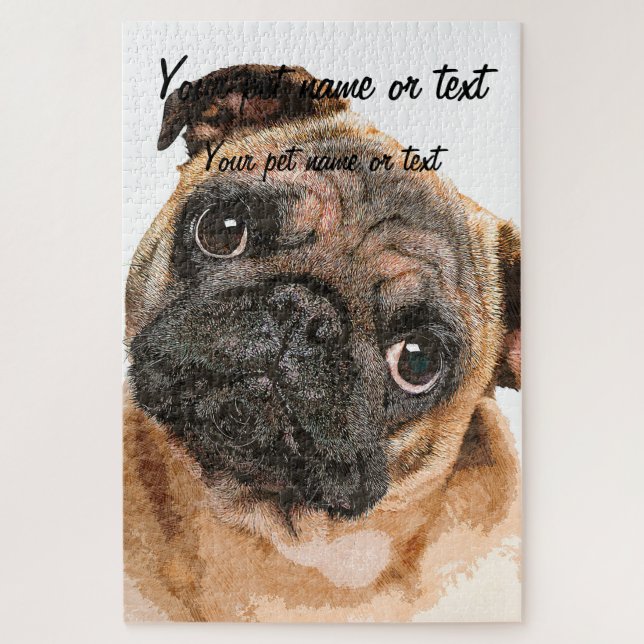 Totes Adore, Young Pug Dog Jigsaw Puzzle (Vertical)