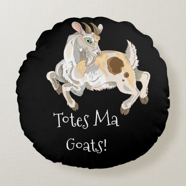 Totes Ma Goats Round Cushion (Front)