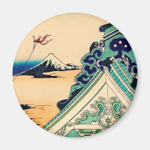 Toto Asakusa Honganji by Katsushika Hokusai Magnet