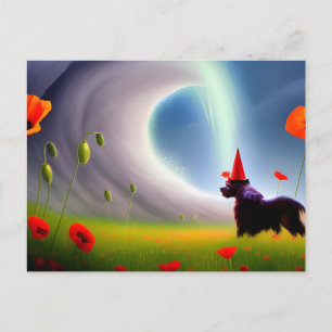 Toto Looks at the Wave in a Poppy Field Postcard