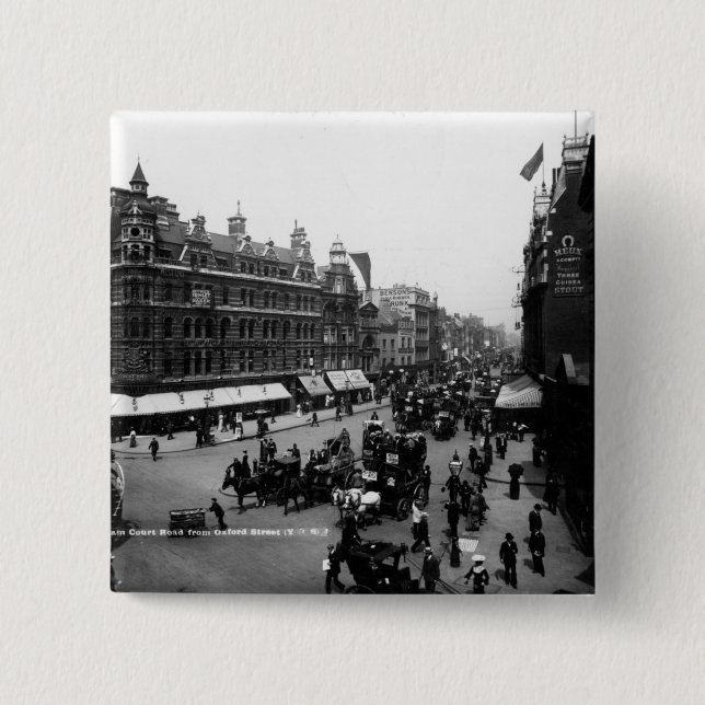 Tottenham Court Road from Oxford Street, 15 Cm Square Badge (Front)