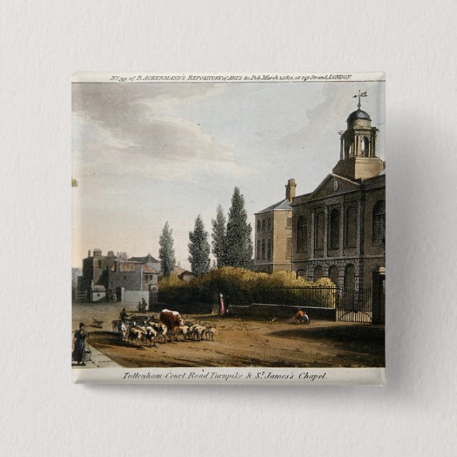 Tottenham Court Road Turnpike 15 Cm Square Badge (Front)