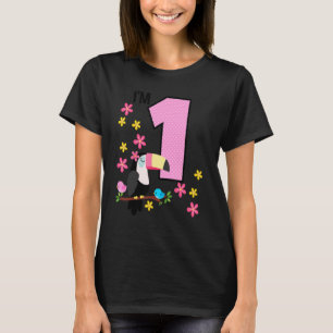 Toucan 2st Birthday 1 Year Old Birthday Girl Tropi T-Shirt