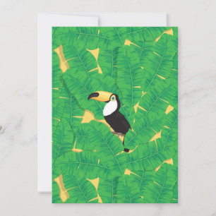 Toucan and banana leaves