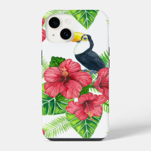 Toucan and tropical bouquet iPhone 14 case