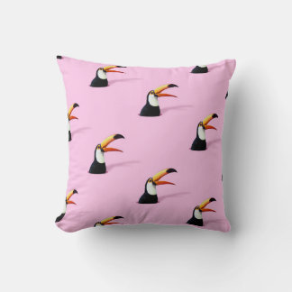 Toucan Announcement: Tropical Pink Paradise Cushion