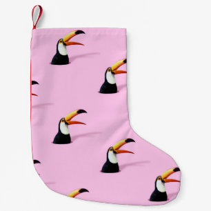Toucan Announcement: Tropical Pink Paradise Small Christmas Stocking