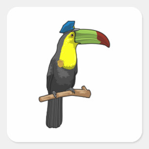 Toucan as Police officer Police Square Sticker
