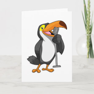 Toucan at Music with Microphone Card