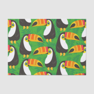 Toucan Bird Beak Green Leaves Tropical  Animals Tissue Paper