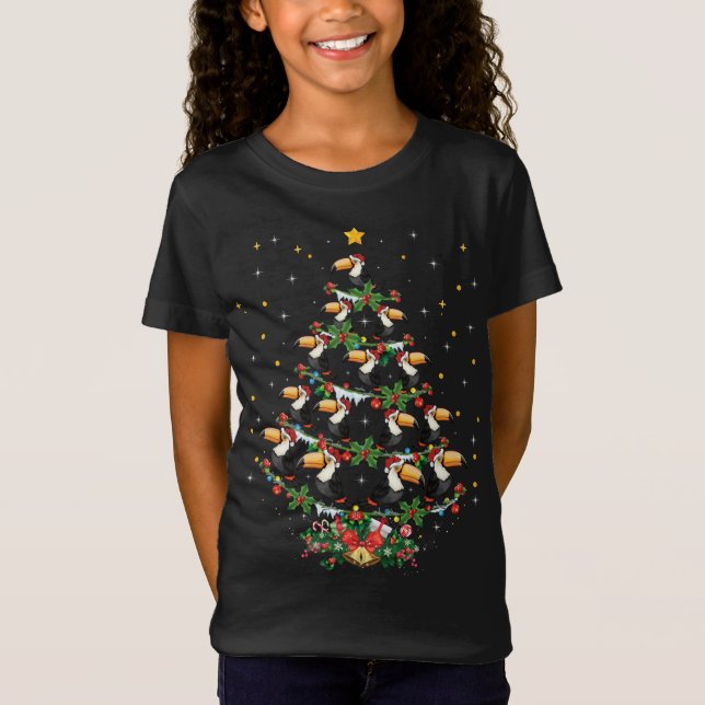 Toucan Bird Lover Xmas Tree Santa Hat Toucan Chris T-Shirt (Front)