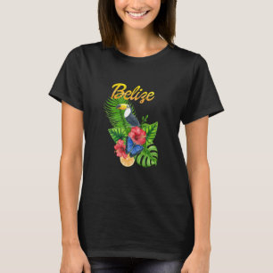Toucan Bird Tropical Flowers Belise Travel Souveni T-Shirt