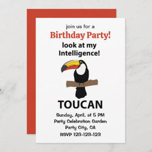 Toucan Bird Tropical Funny Birthday Invitation