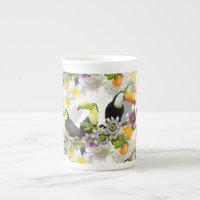Toucan Birds, Passion Flowers, Plumeria Tropical B