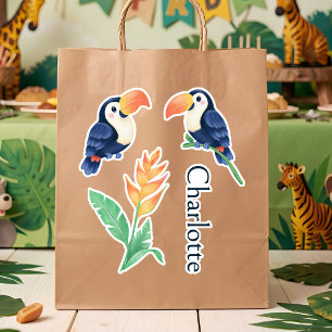 Toucan Birds Tropical Flowers & Name Cute Animals