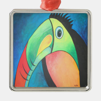 Toucan Childlike Cartoon Painting Metal Tree Decoration