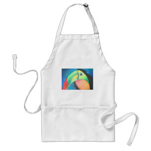 Toucan Childlike Cartoon Painting Standard Apron