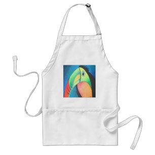 Toucan Childlike Cartoon Painting Standard Apron