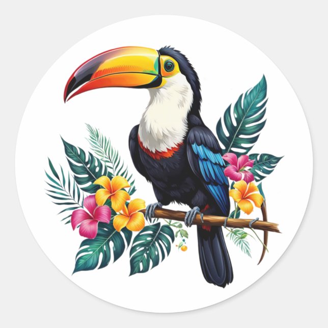 toucan classic round sticker (Front)