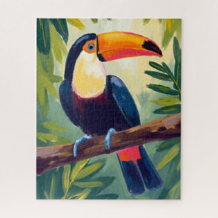 Toucan Colourful Tropical Bird Watercolor Jigsaw Puzzle