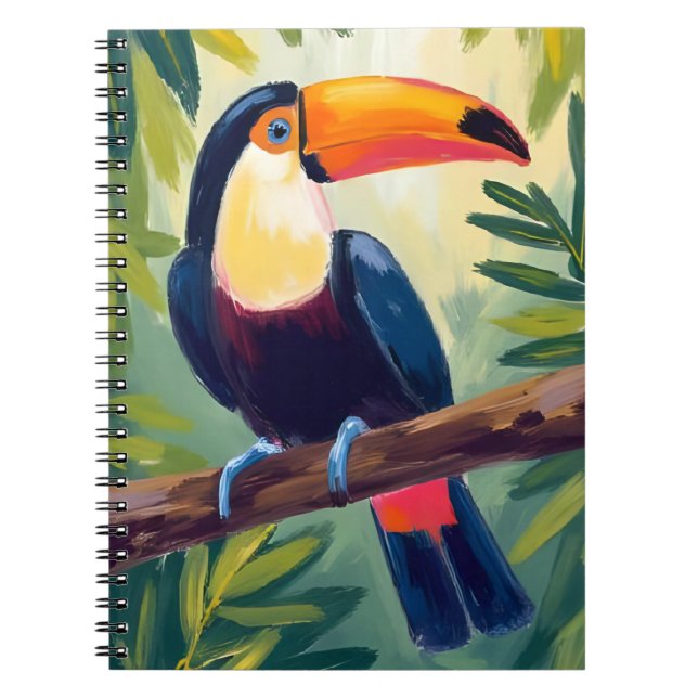 Toucan Colourful Tropical Bird Watercolor Notebook (Front)