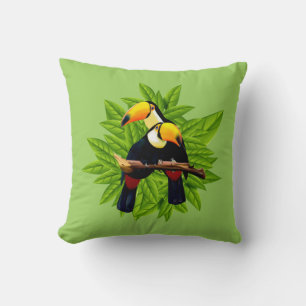 Toucan Duo Green Cushion