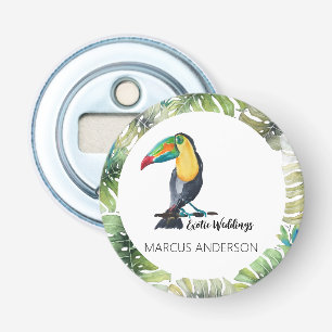 Toucan Exotic Watercolor Illustration Bottle Opener