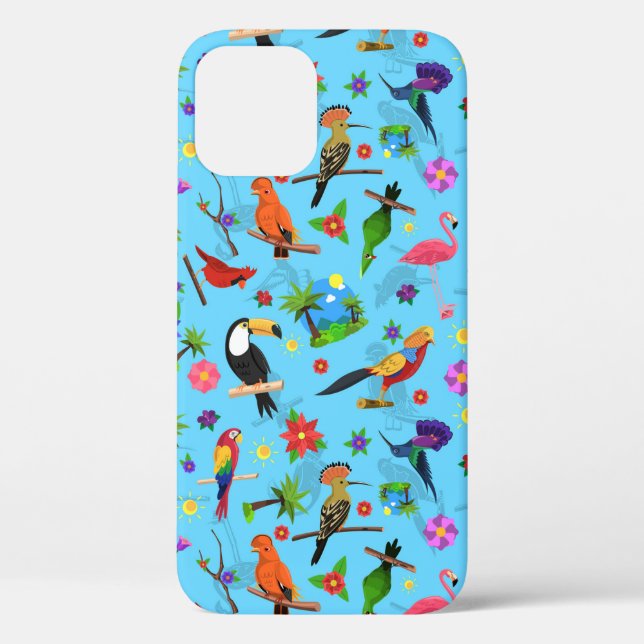 Toucan Flamingo And Arara Seamless Birds Pattern Case-Mate iPhone Case (Back)