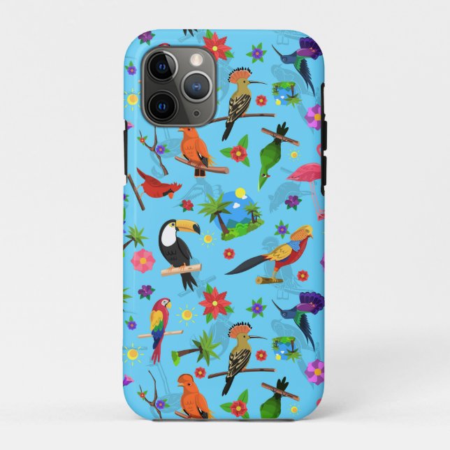 Toucan Flamingo And Arara Seamless Birds Pattern Case-Mate iPhone Case (Back)