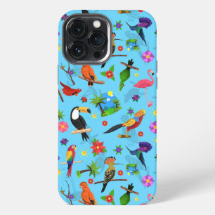 Toucan Flamingo And Arara Seamless Birds Pattern iPhone 13 Pro Max Case