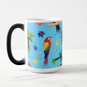 Toucan Flamingo And Arara Seamless Birds Pattern Magic Mug