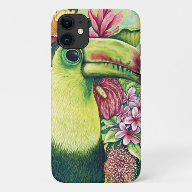 Toucan Floral Tropical Colourful IPhone / IPad Cas Case-Mate iPhone Case (Back)