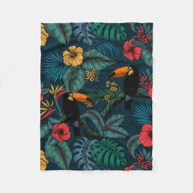 Toucan garden 2 fleece blanket (Front)