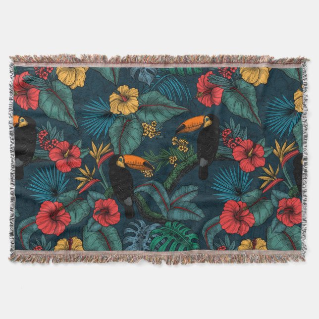 Toucan garden 2 throw blanket (Front)
