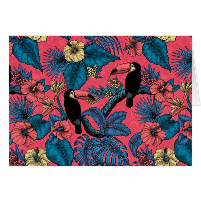 Toucan garden in red and blue (Front Horizontal)