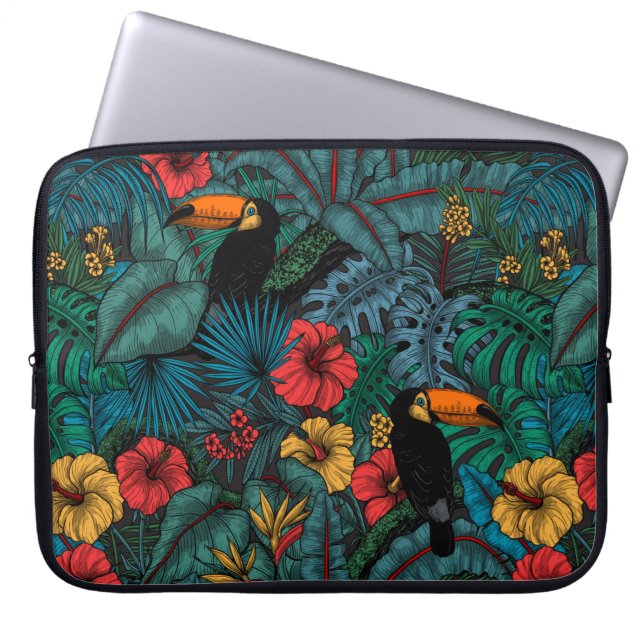 Toucan garden laptop sleeve (Front)