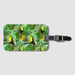 Toucan in Green Amazonia Rainforest Luggage Tag