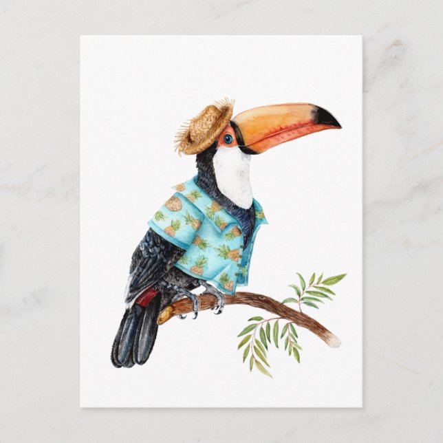 Toucan in Hawaiian shirt Postcard (Front)