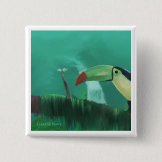 Toucan in the Rainforest 15 Cm Square Badge