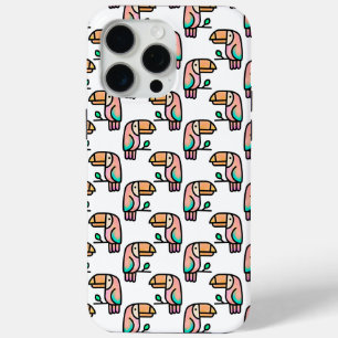 toucan jungle bird pastel rainbow cartoon pattern iPhone 15 pro max case