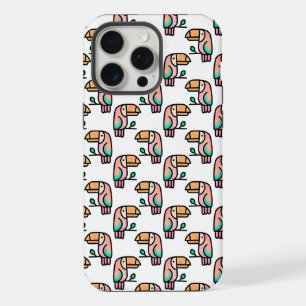 toucan jungle bird pastel rainbow cartoon pattern iPhone 15 pro max case