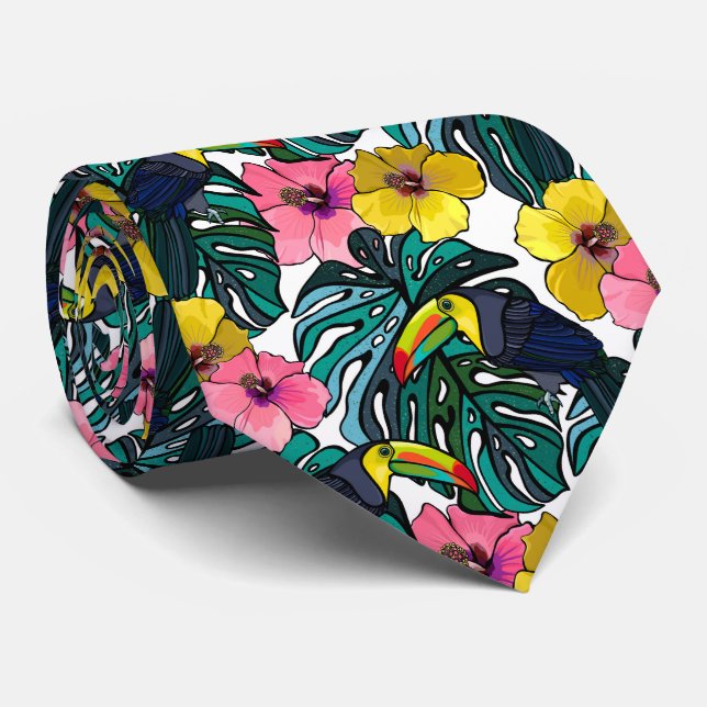 Toucan Jungle Tie (Rolled)