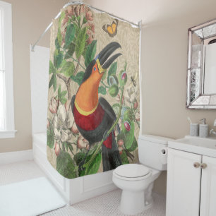 Toucan Jungle Tropical Bird Beautiful Antique Shower Curtain