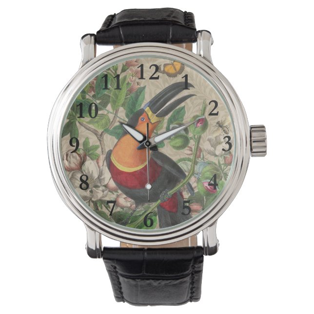 Toucan Jungle Tropical Bird Beautiful Antique Watch (Front)