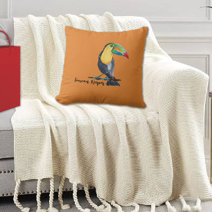 Toucan Keeper Watercolor Illustration Cushion