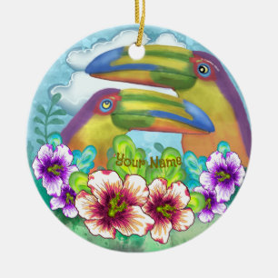 Toucan Lovers Ceramic Tree Decoration