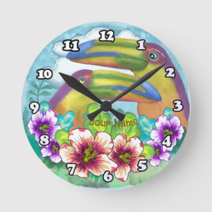 Toucan Lovers Round Clock