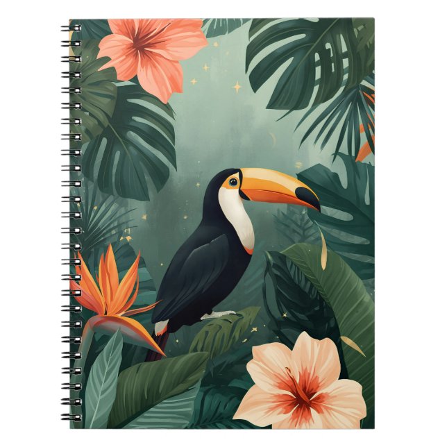 Toucan Muse Tropical Botanical Notebook (Front)