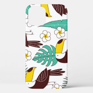 Toucan Orchid Vintage Palm Pattern iPhone 12 Case